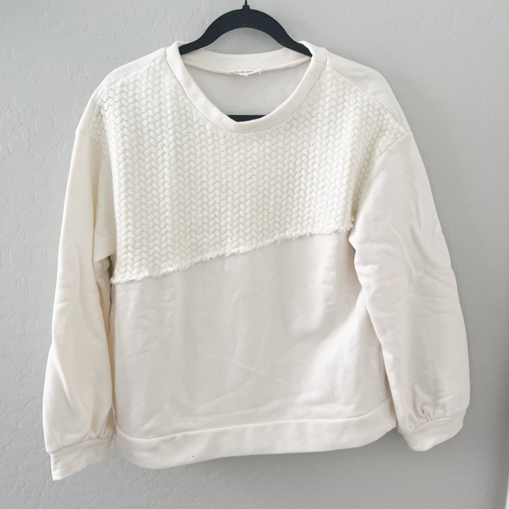 Bohme Sweater Large Cream Sweatshirt Crew Neck Lounge